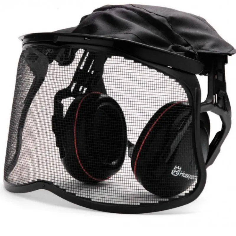 Husqvarna Earmuffs and Mesh Visor Set - With Rain Shield